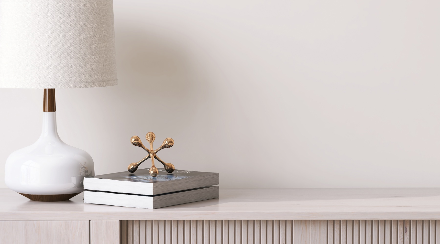 Settle into comfort and luxury table with lamp and decorations on top